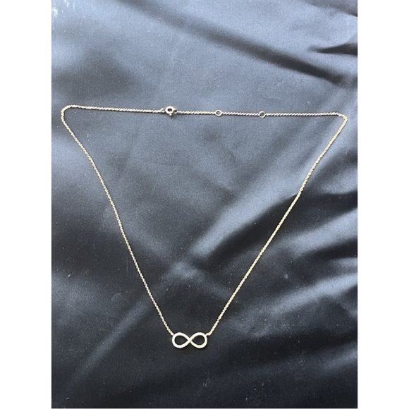 14K ROSE GOLD INFINITY PAVÉ NECKLACE - Picture 7 of 15